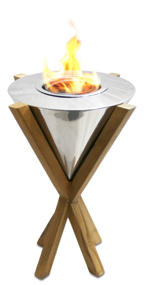 Teak Wood Indoor Outdoor Fireplace Torch - inthegardenandmore.com