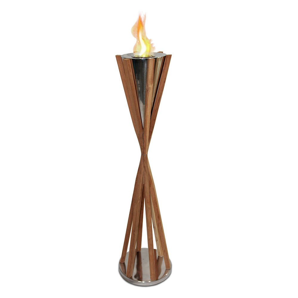 Teak Wood Indoor Outdoor Fireplace Torch - inthegardenandmore.com