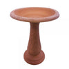 Terracotta Gloss Fiber Clay Birdbath - inthegardenandmore.com