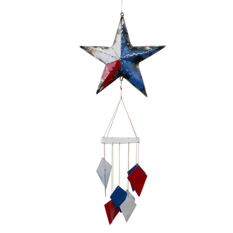 Texas Lone Star Repurposed Metal Wind Chime - inthegardenandmore.com