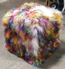 Tibetan/Mongolian Lamb Fur Pouf Ottoman – 18” - inthegardenandmore.com