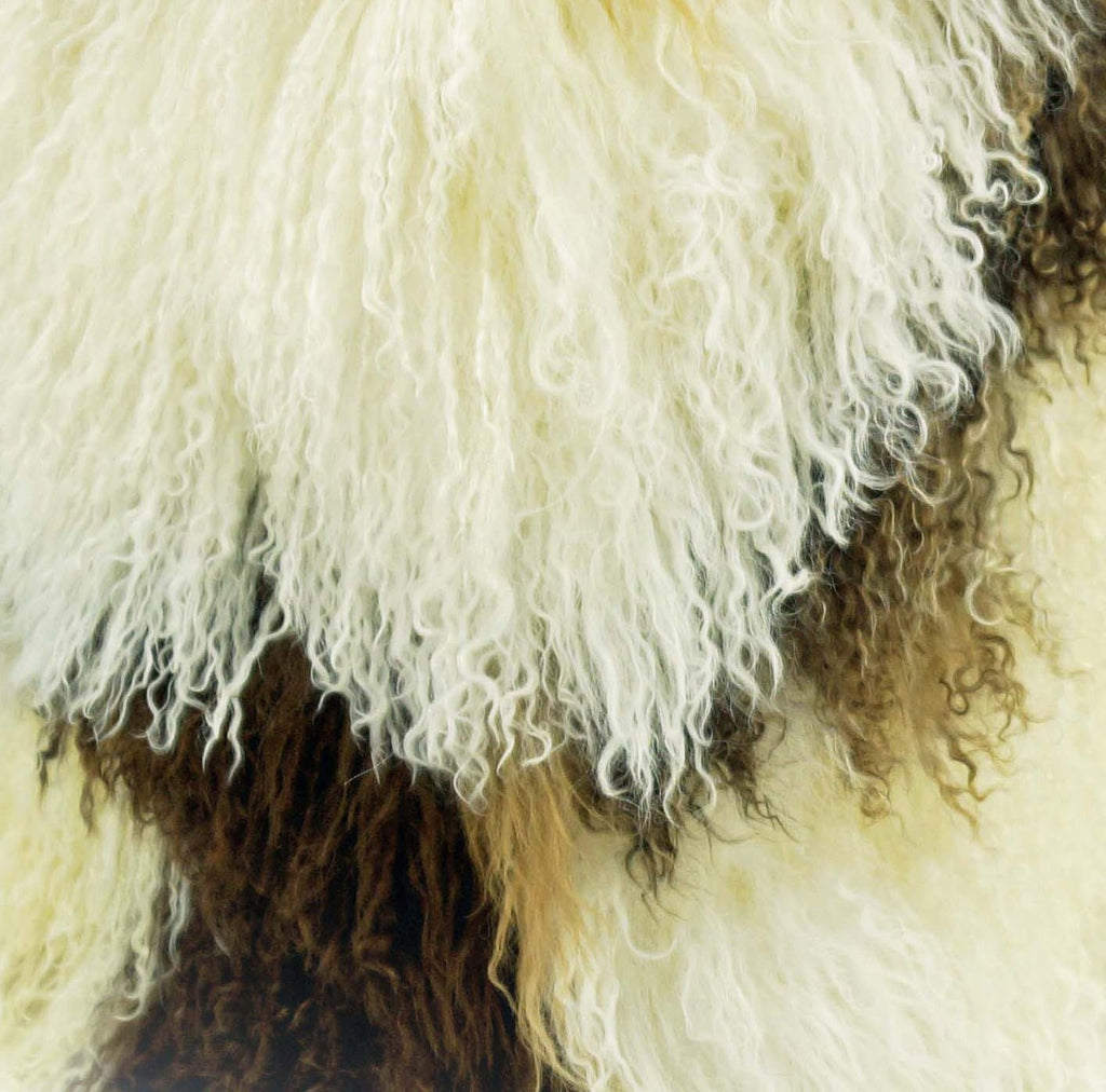 Tibetan/Mongolian Lamb Fur Stool – 18” (in 20+ colors) - inthegardenandmore.com