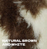 Our Natural Brown and White Tibetan/Mongolian Lamb Fur Throw Pillow – 20”