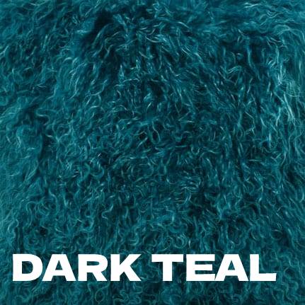 Our Dark Teal Tibetan/Mongolian Lamb Fur Throw Pillow – 20”