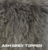 Our Ash Grey Tipped Tibetan/Mongolian Lamb Fur Throw Pillow – 20” 