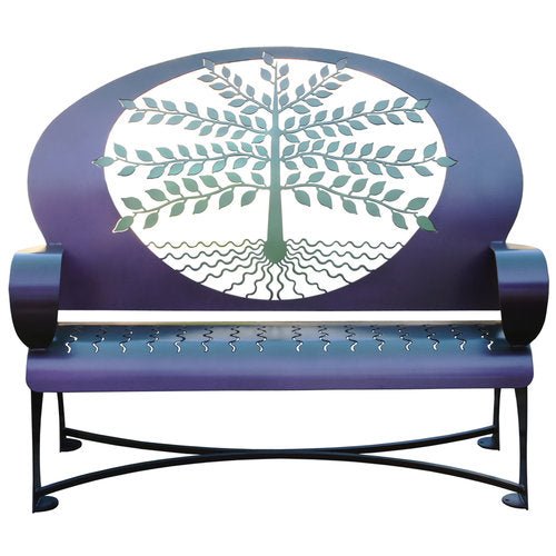 Tree of Life Indoor Outdoor Metal Bench Sculpture - inthegardenandmore.com