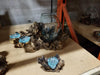 Triple Hand Blown Molten Glass Candle Holder and Wood Root Sculpture - inthegardenandmore.com