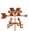 University of Michigan Wolverines Collegiate Rain Gauge Garden Stake Weathervane - inthegardenandmore.com