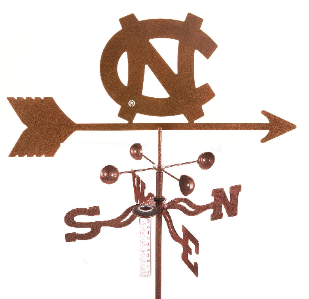 University of North Carolina Tar Heels Collegiate Rain Gauge Garden Stake Weathervane - inthegardenandmore.com