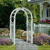 Vienna’s Garden White Vinyl Arbor - inthegardenandmore.com