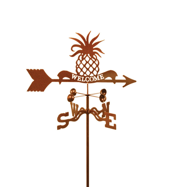 Welcome Pineapple Rain Gauge Garden Stake Weathervane - inthegardenandmore.com