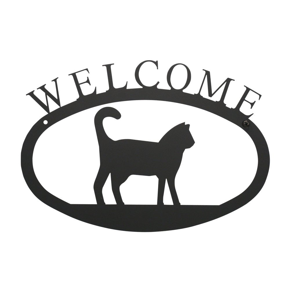 Welcome Sign With Cat Silhouette - inthegardenandmore.com