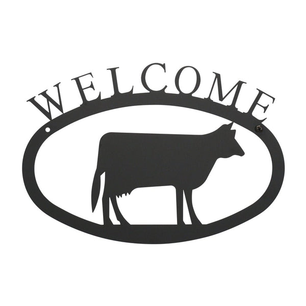 Welcome Sign With Cow Silhouette - inthegardenandmore.com