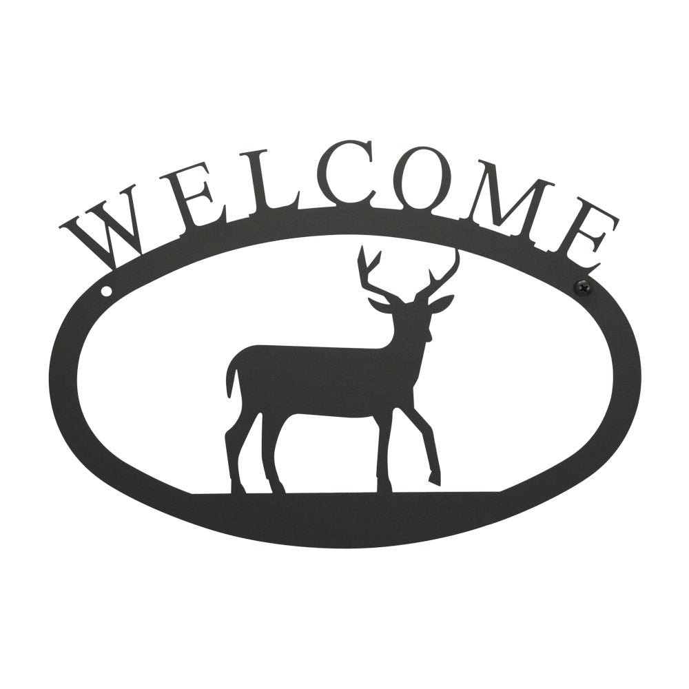 Welcome Sign With Deer Silhouette - inthegardenandmore.com