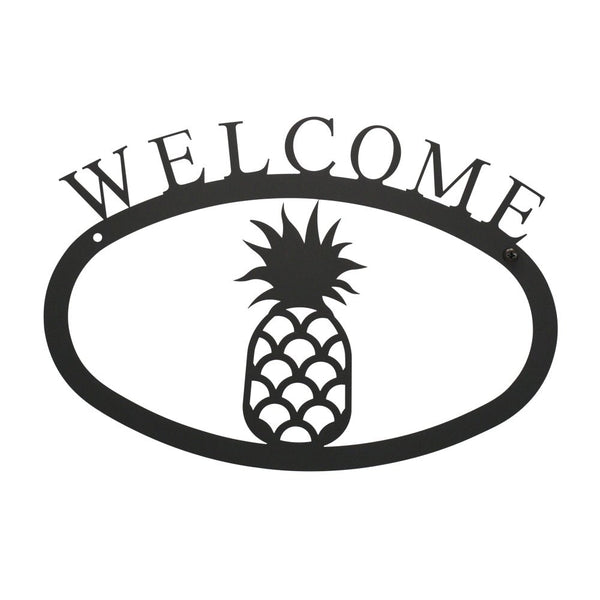 Welcome Sign With Pineapple Silhouette - inthegardenandmore.com