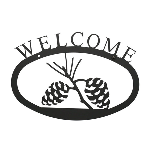 Welcome Sign With Pinecones Silhouette - inthegardenandmore.com