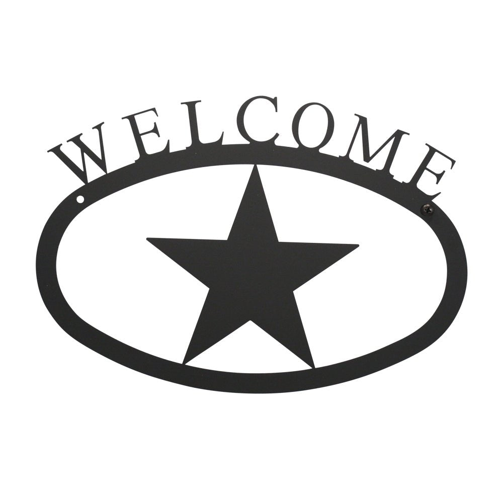 Welcome Sign With Texas Star Silhouette - inthegardenandmore.com