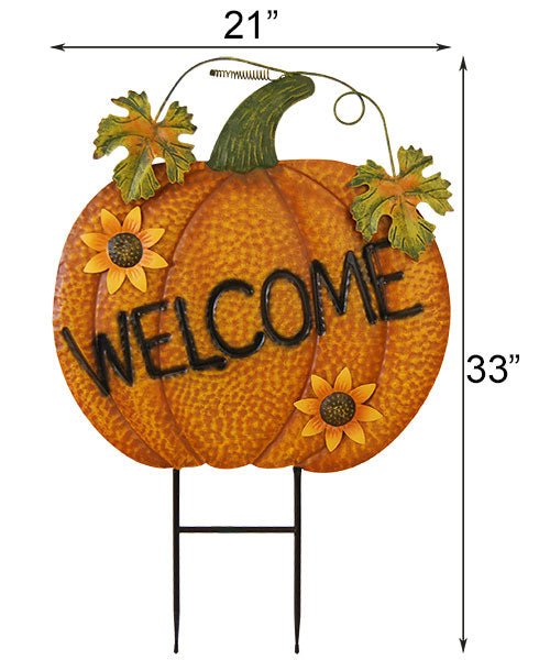 Welcome to Fall Pumpkin with Sunflowers Yard Art - inthegardenandmore.com