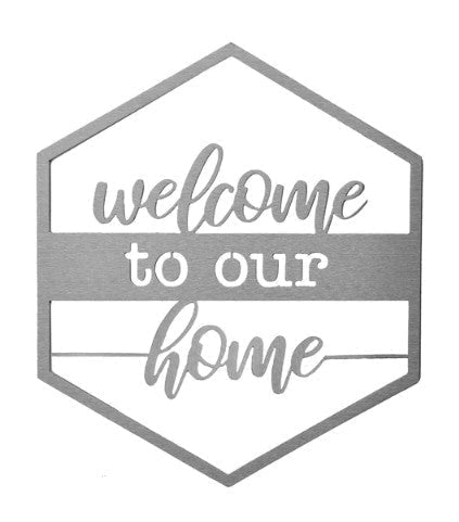 Welcome to Our Hive Metal Door or Wall Greeting Quote Sign - 14” x 12” - inthegardenandmore.com