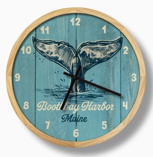 Whale Tail Rustic Casual Wall Clock - customizable - inthegardenandmore.com