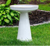 White Simply Elegant Clay Birdbath Set - inthegardenandmore.com