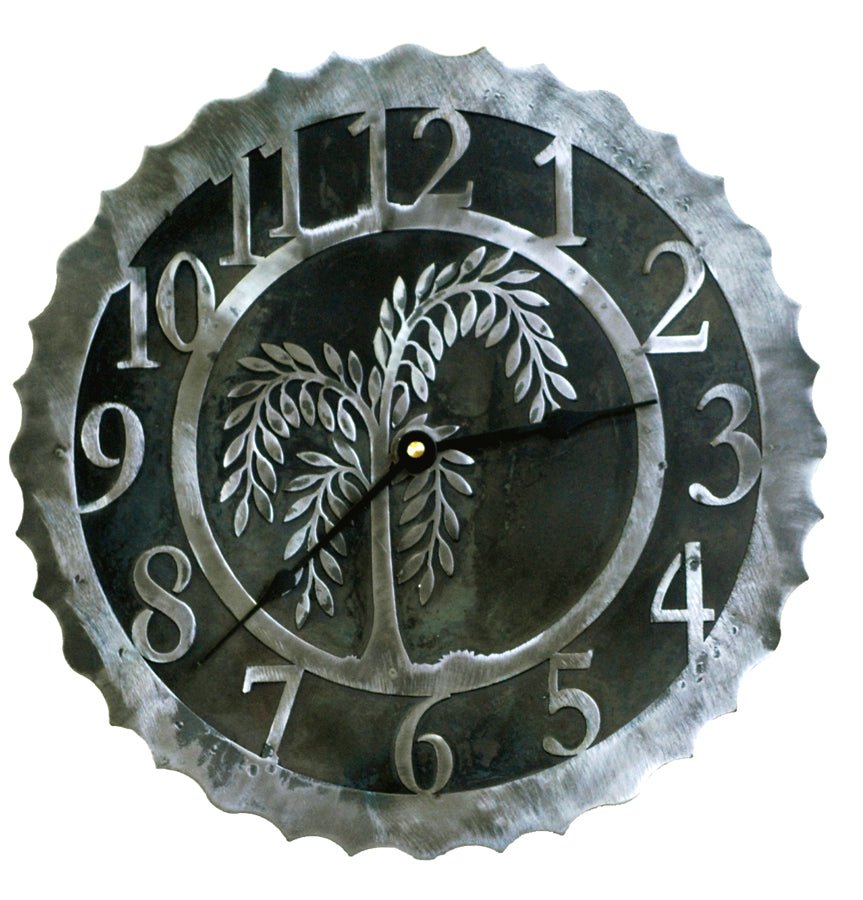 Willow Handcrafted Rustic Metal Wall Clock - 12" - inthegardenandmore.com