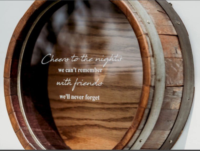 Wine Barrel Head Cork Holder With Quote (customizable) - inthegardenandmore.com