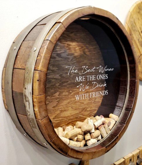 Wine Barrel Head Cork Holder With Quote (customizable) - inthegardenandmore.com