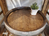 Wine Barrel Head Lazy Susan With Ring and Original Barrel Stamps - inthegardenandmore.com