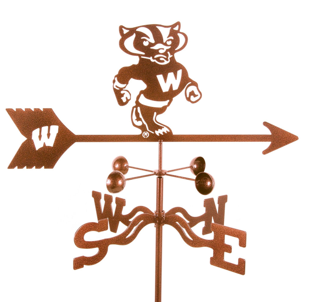 Wisconsin Badgers Collegiate Rain Gauge Garden Stake Weathervane - inthegardenandmore.com