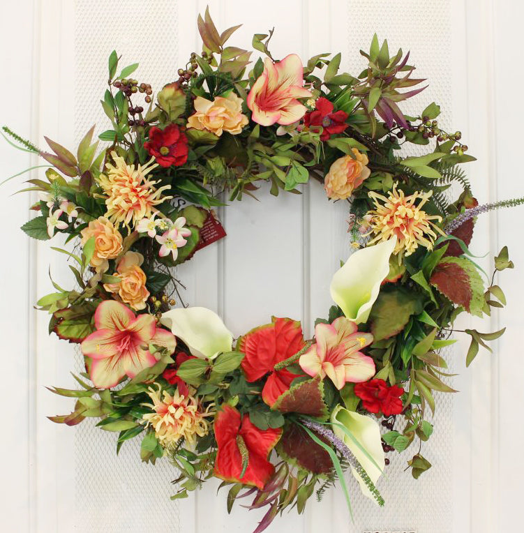 Spring wreath front door 22”